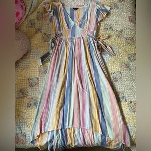pastel flowy striped dress